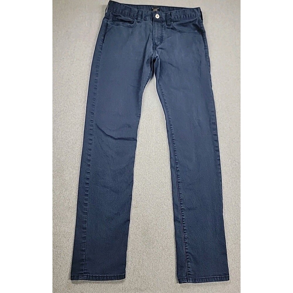 J Crew Pants Mens 31x34 (32x32) 484 Navy Blue Dark Stretch Flat Preppy‎ Office